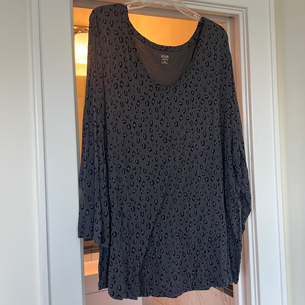 Gray and Purple Cheetah ANA top